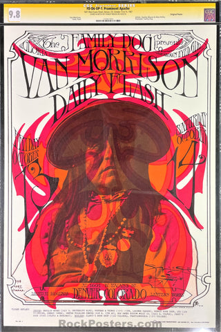 AUCTION - FDD-6 - Van Morrison - 1967 Poster - Mouse Signed - Family Dog Denver - CGC Graded 9.8