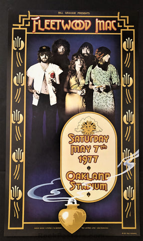 AUCTION - Fleetwood Mac - Randy Tuten - 1977 Poster - Oakland Stadium - Mint