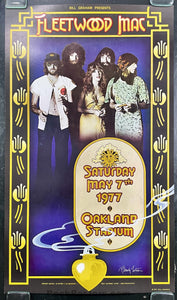 AUCTION - Fleetwood Mac - Randy Tuten Signed - 1977 Poster - Oakland Stadium - Near Mint
