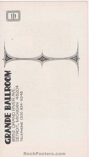 GB-13 - Moby Grape MC5 - 1967 Type-B Postcard - Grande Ballroom - Very Good