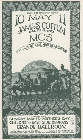 GB-35 - James Cotton Blues Band - 1968 Postcard - Grande Ballroom - Near Mint