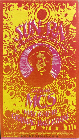 AUCTION - Led Zeppelin - MC5 Sun Ra - 1969 Postcard - Grande Ballroom - Near Mint Minus