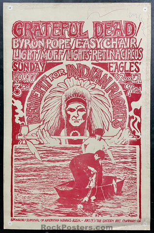 AUCTION - Grateful Dead - 1968 Seattle Poster - Eagles Auditorium - Very Good