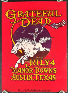 AUCTION - Grateful Dead - 1981 Poster - Manor Downs Texas - Excellent