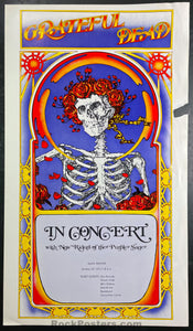 AUCTION - Grateful Dead New Riders - "Skeleton and Roses" - 1971 Poster - Allen Theatre Cleveland - Good