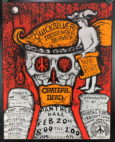 AUCTION - AOR 4.161 - Grateful Dead - 1970 Concert Poster - Texas Panther Hall - Excellent