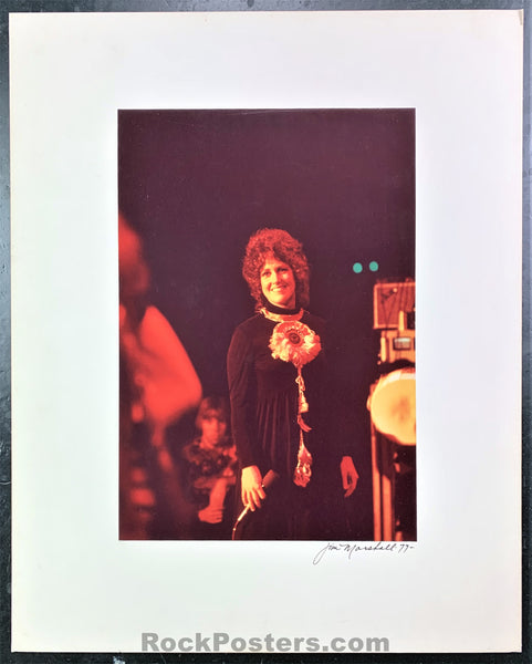 Jefferson Airplane - Grace Slick - Jim Marshall Signed - 1977 Photograph - Excellent