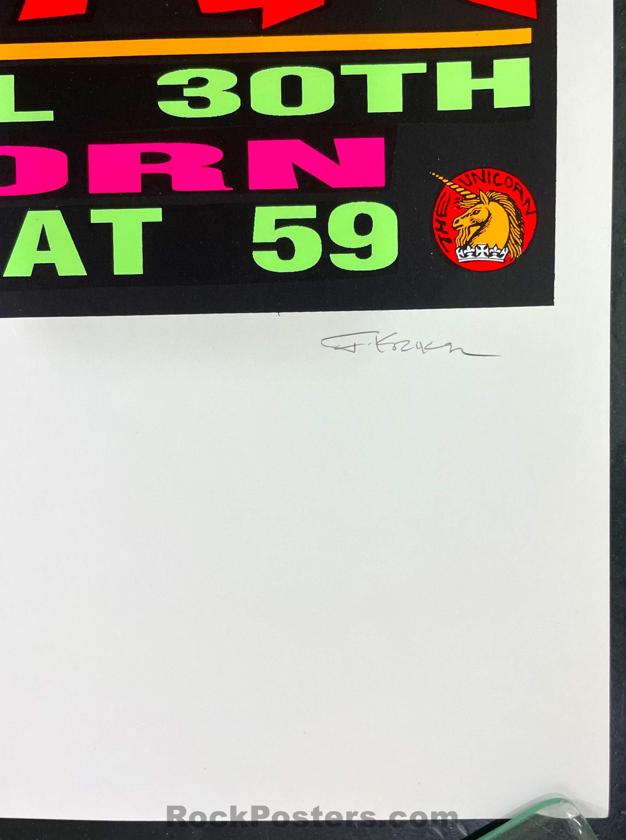 AUCTION - Pearl Jam Soundgarden - Green Lady - Kozik Signed '92