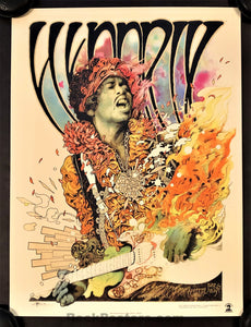 Auction - Jimi Hendrix - Monterey Pop Festival '21 - Richey Beckett - Silkscreen Poster - Mint