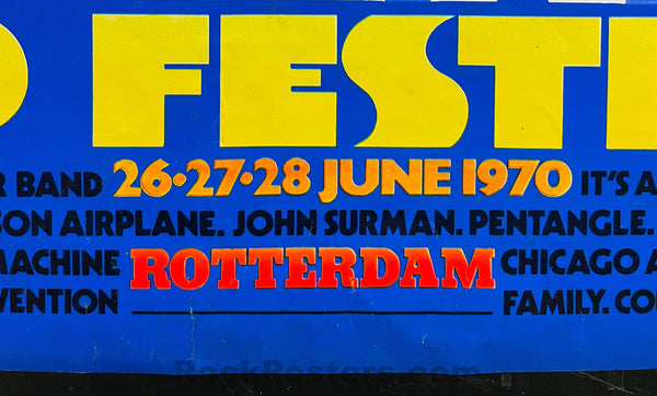 AUCTION - Pink Floyd T Rex - Holland Pop Festival - 1970 Concert Poster - Good