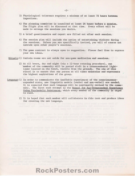 AUCTION - Drugs - Timothy Leary's I.F.I.F. (International Federation for Internal Freedom) 2-Sided Handbill - Mexico - Near Mint Minus