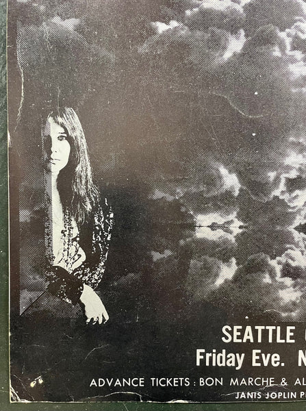 AUCTION - Big Brother Janis Joplin - 1968 Seattle Poster - Eagles Auditorium - Very Good