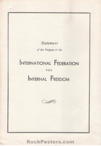 AUCTION - Statement of Purpose - Intl. Federation for Internal Freedom - 1963 Booklet - Near Mint Minus