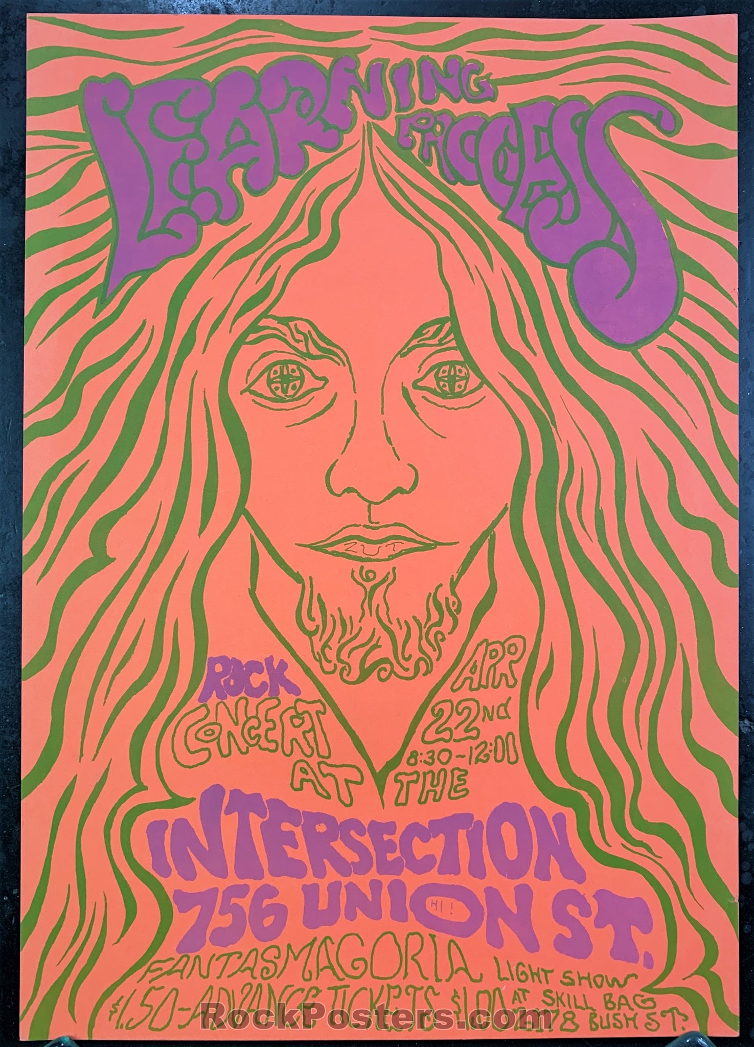 AUCTION - Psychedelic - San Francisco 60's Poster - The Intersection - Condition - Excellent
