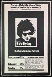 AUCTION - Isle of Wight - Bob Dylan The Who - 1969 Poster - Good
