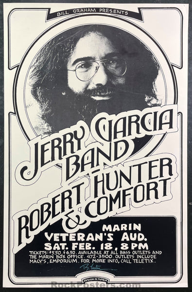 AUCTION - Jerry Garcia Band - Randy Tuten Signed - 1978 Poster - San Rafael - Very Good