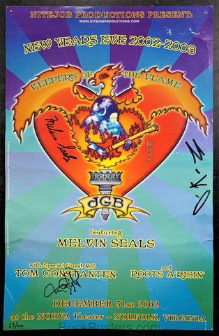 Melvin Seals JGB Band - New Years Eve 2002-03 Poster - Band SIGNED - Good