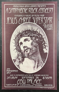 AUCTION - Jesus Christ Superstar - Mark T. Behrens Signed - 1971 Poster - Cow Palace - Near Mint Minus