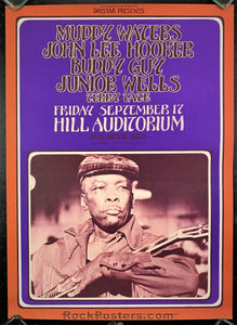 AUCTION - AOR Pg.331 - John Lee Hooker Grimshaw - 1971 Poster - Hill Auditorium - Near Mint Minus