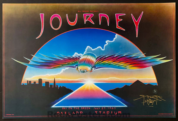Auction - Journey - Day on the Green 1980 - Stanley Mouse Signed Poster - Near Mint