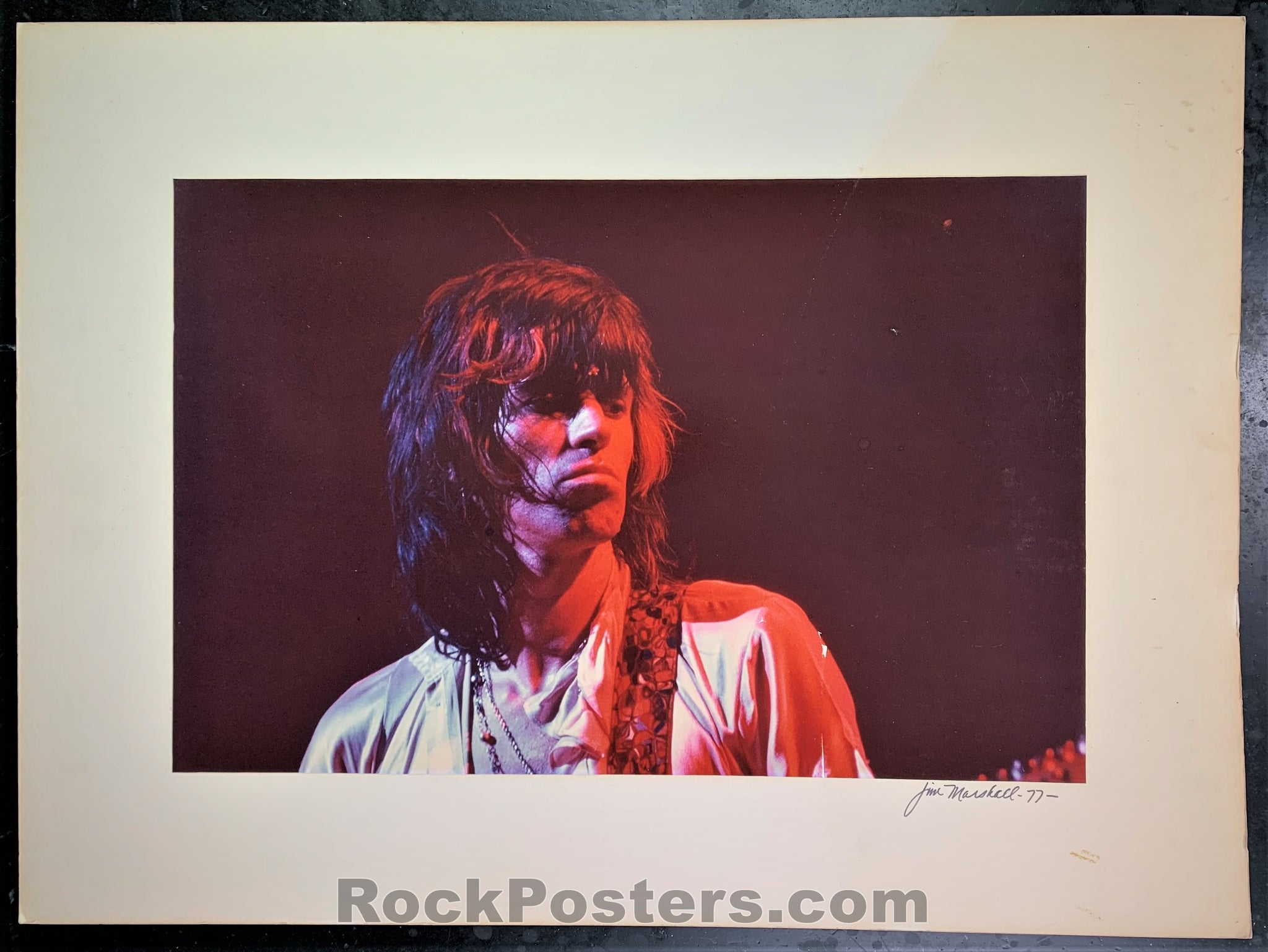 Rolling Stones - Keith Richards - Jim Marshall Signed - 1977 Concert Photograph - Excellent