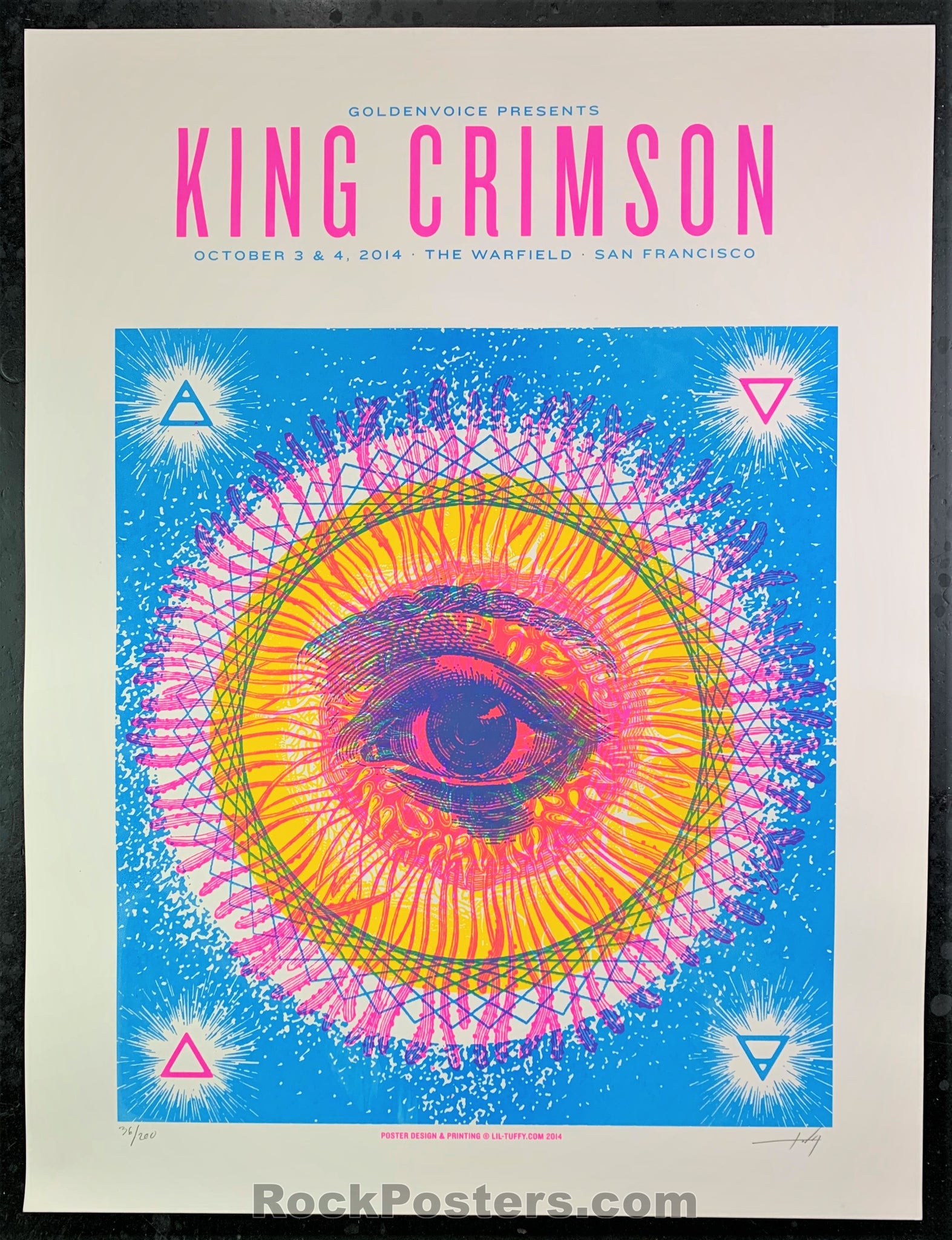 AUCTION - King Crimson - 2014 Warfield Artist Signed Poster - Condition - Near Mint Minus