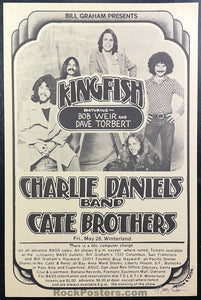 AUCTION - Kingfish Bob Weir - Randy Tuten Signed - 1976 Poster - Near Mint Minus