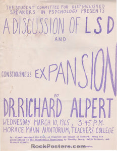AUCTION - A Discussion of LSD and Consciousness Expansion - Dr. Richard Alpert -  Handbill - Excellent