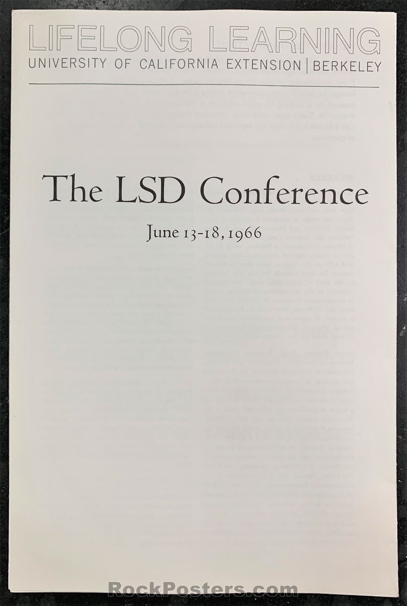 AUCTION - LSD - Berkeley LSD Conference - Grateful Dead 1966 Program/Application - Near Mint