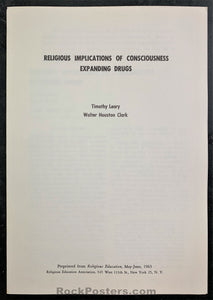 AUCTION - Tim Leary - Religious Implications of Mind-Expanding Drugs - 1963 Booklet - Near Mint