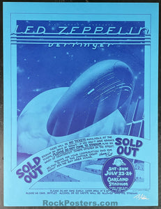 AUCTION - Led Zeppelin - 1977 Poster - Randy Tuten Signed - Oakland Stadium - Excellent