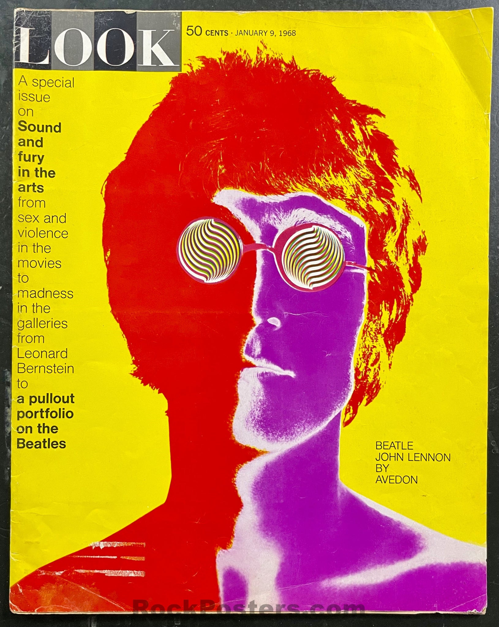 AUCTION - The Beatles - John Lennon Avedon - 1968 Look Magazine - Very Good