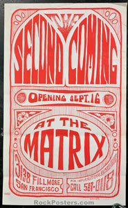 AUCTION - Second Coming 1966 Handbill - The Matrix - Condition - Excellent