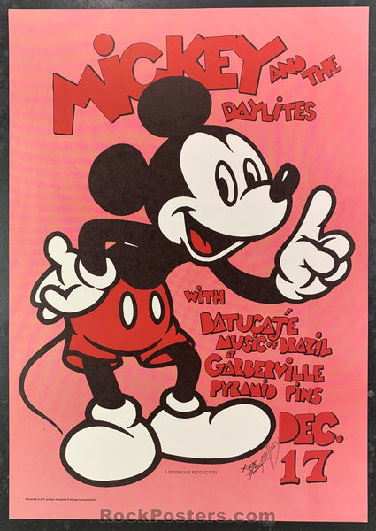 AUCTION - Mickey and The Daylites 1982 Poster - Alton Kelley Signed - Garberville - Condition - Near Mint Minus