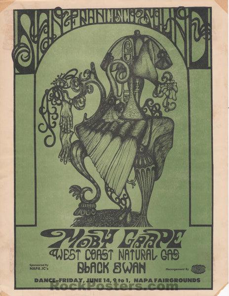 AUCTION - Moby Grape - 1968 Handbill - Napa Fairgrounds - Very Good