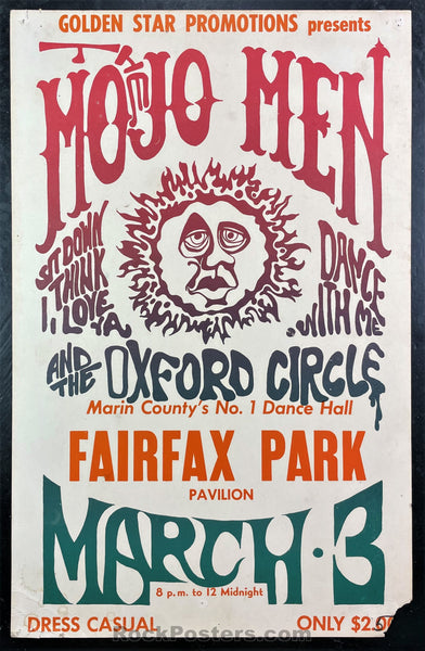 AUCTION - Mojo Men/ Oxford Circle - Fairfax - 1967 Board Poster - Good