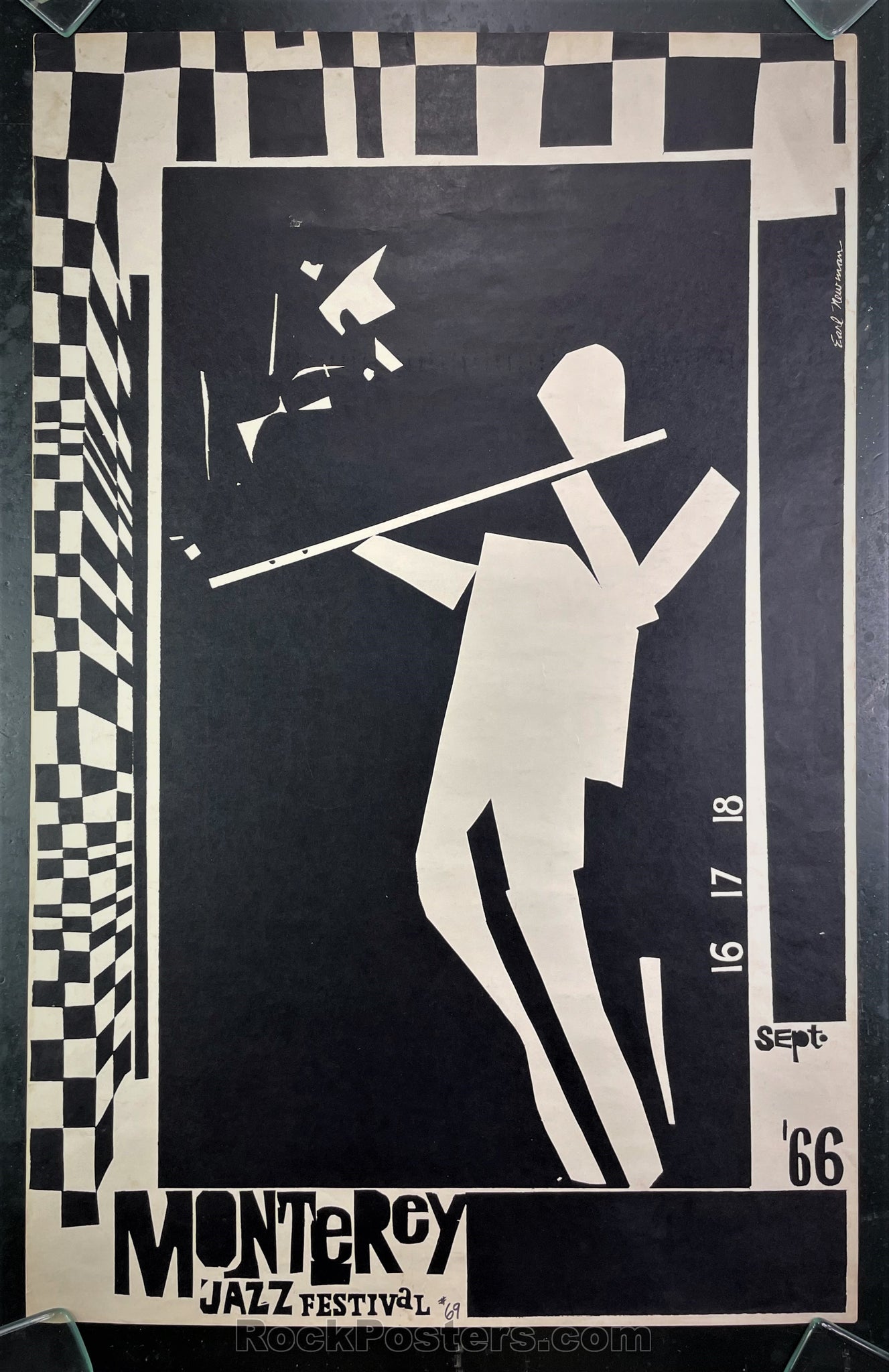 AUCTION - Monterey Jazz Festival - Duke Ellington -  Jefferson Airplane - 1966 Poster - Excellent