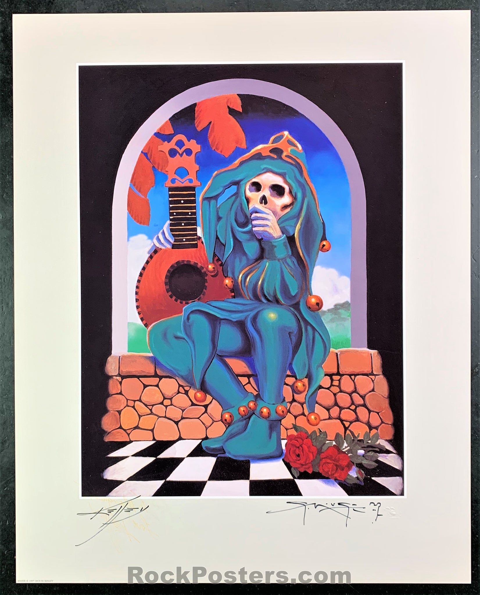 AUCTION - Grateful Dead - The Jester - Mouse Kelley Double Signed Poster - Mint