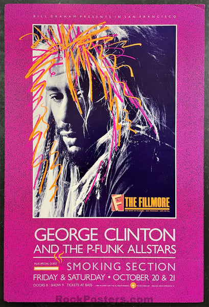NF-120 - George Clinton & P-Funk  - 1989 Poster - Fillmore Auditorium - Excellent