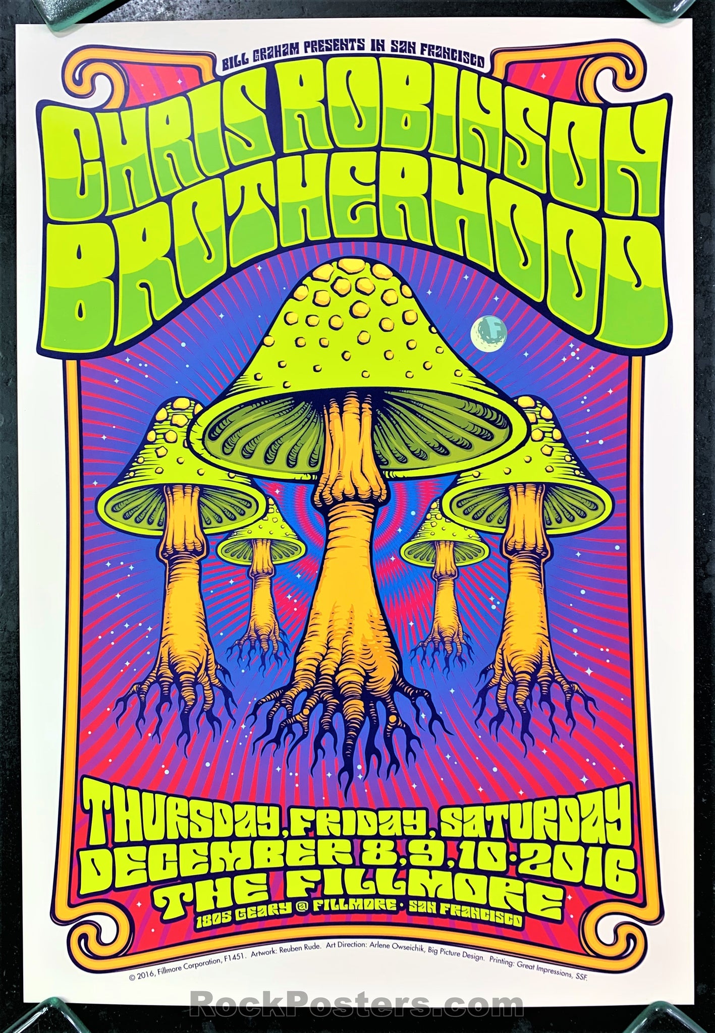 NF-1451 - Chris Robinson Brotherhood - Fillmore Auditorium - 2016 Poster - Near Mint Minus