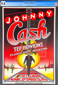 AUCTION - NF-162 - Johnny Cash - 1994 Randy Tuten Poster - The Fillmore - CGC Graded 9.8