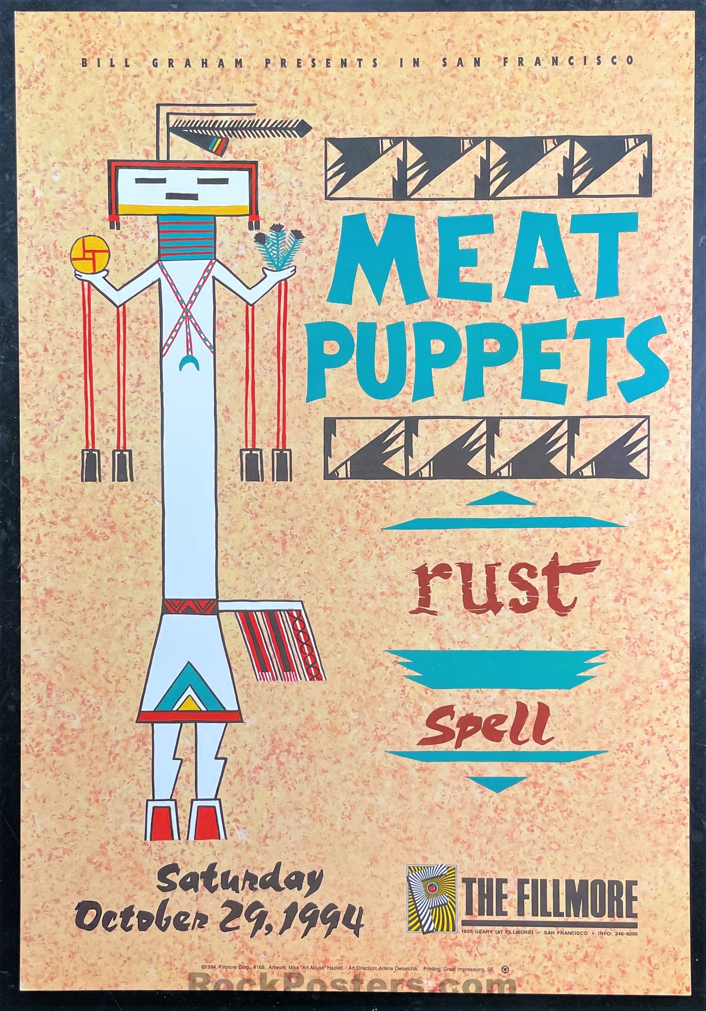 NF-168 - Meat Puppets - 1994 Poster - Fillmore Auditorium - Near Mint Minus