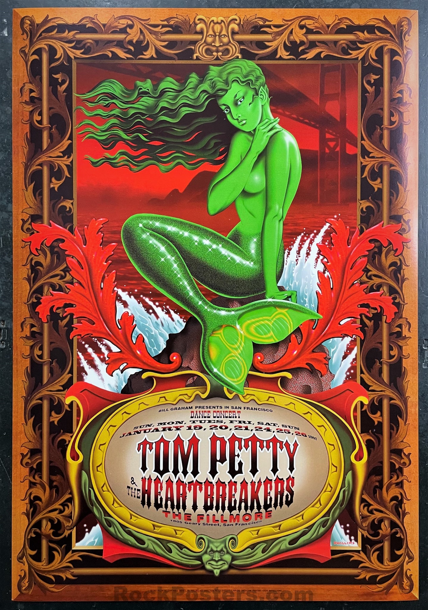 NF-253 - Tom Petty - & The Heartbreakers - Jim Phillips - 1997 Concert Poster - The Fillmore - Mint