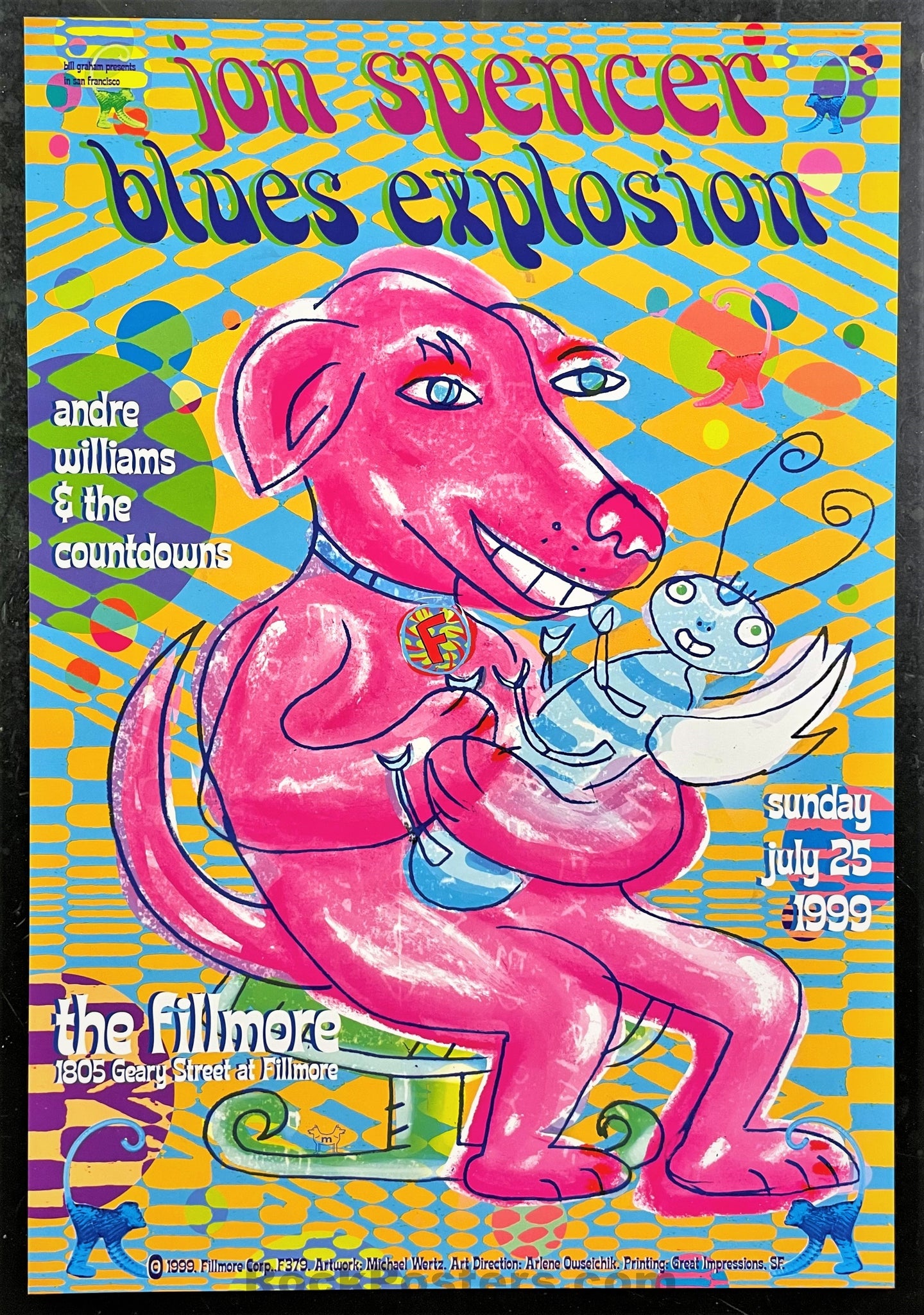 NF-379 - Jon Spencer Blues Explosion - 1999 Poster - Fillmore Auditorium -  Near Mint Minus