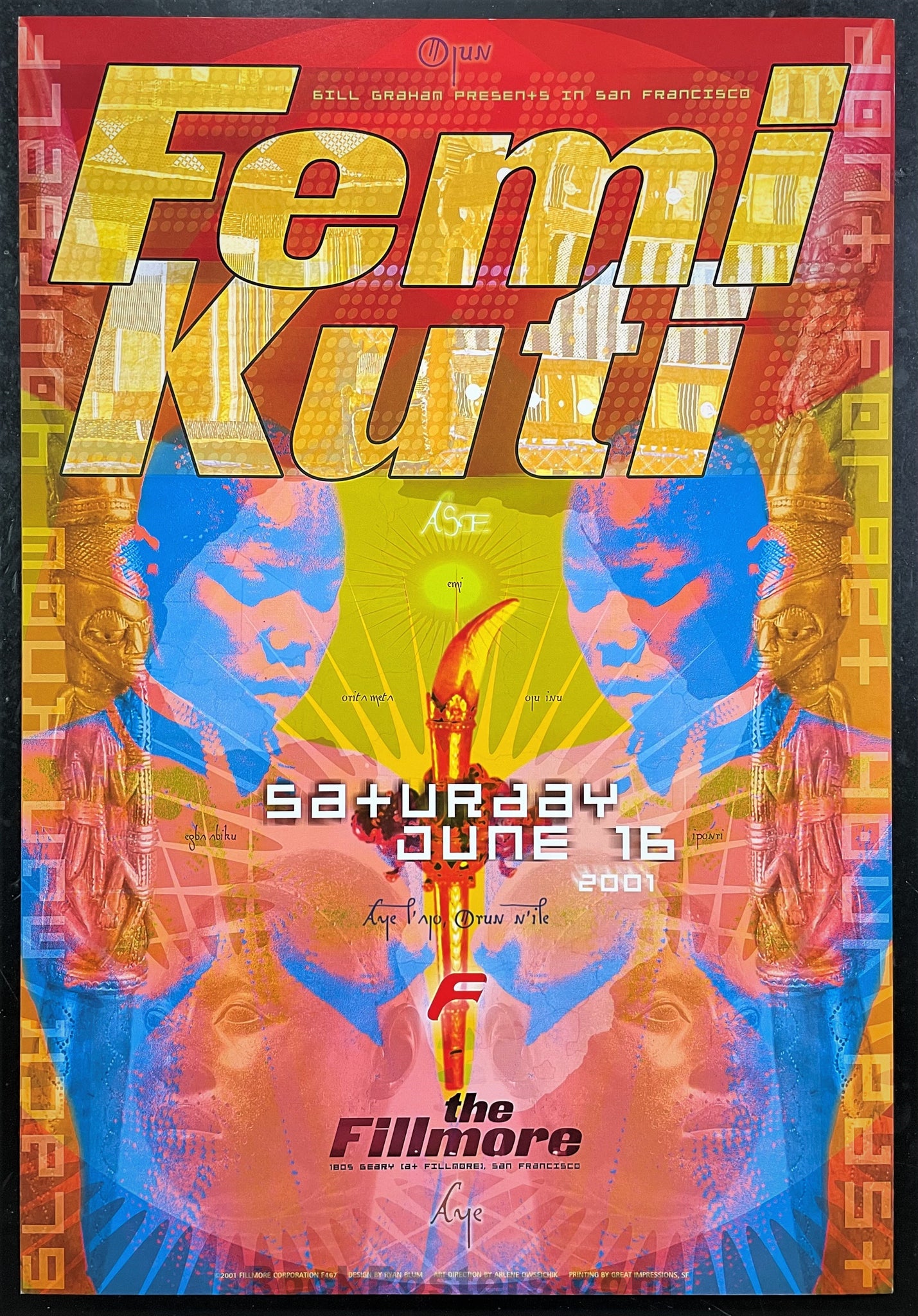 NF-461 - Femi Kuti - 2001 Poster - The Fillmore - Near Mint