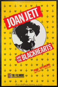 NF-49 - Joan Jett & The Blackhearts - 1988 Poster - The Fillmore - Near Mint Minus