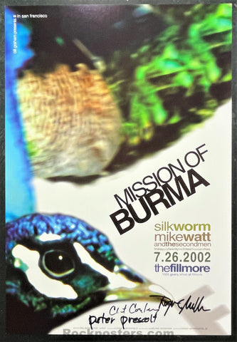 NF-531 - Mission of Burma - Mike Watt - 2002 Poster - Band Signed - The Fillmore - Near Mint Minus