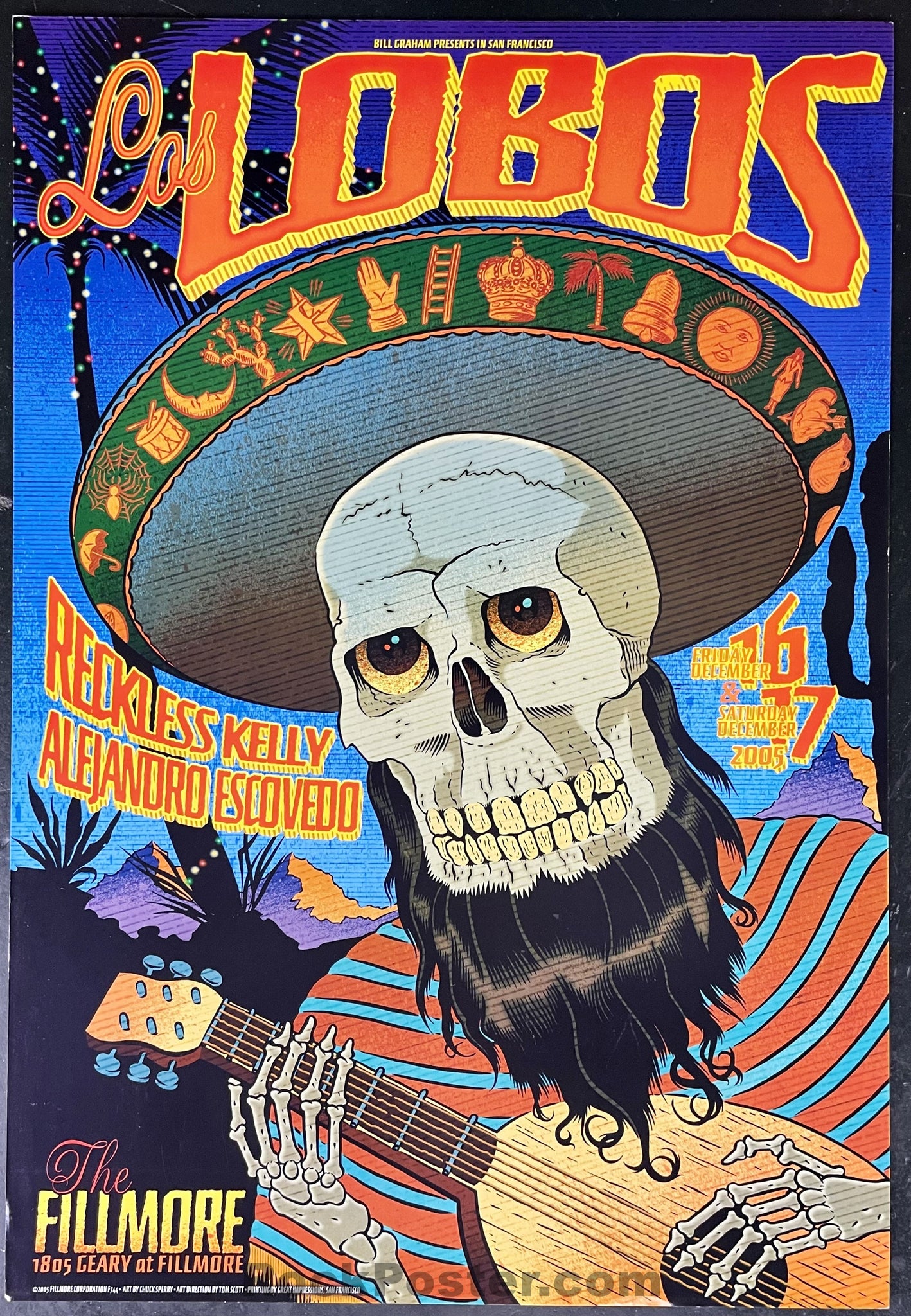 NF-744 - Los Lobos - Chuck Sperry - 2006 Poster - The Fillmore - Excellent