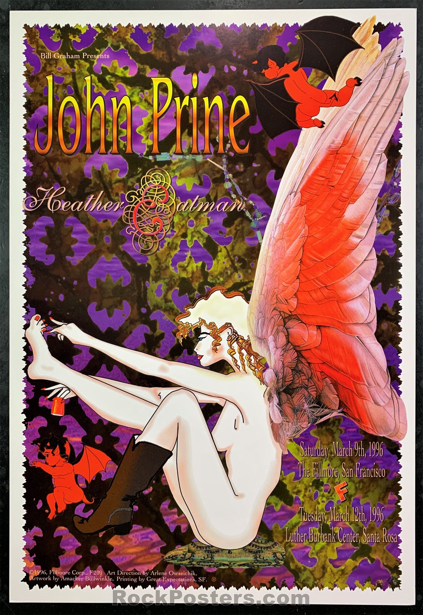 NF-209 - John Prine - 1996 Poster - The Fillmore - Near Mint Minus