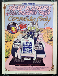 AUCTION -  AOR-4.197 - New Riders Comm. Cody - 1974 Poster - Memorial Coliseum - Near Mint Minus